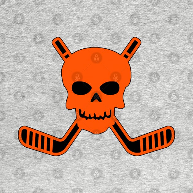 SKULL AND CROSSED HOCKEY STICKS by HOCKEYBUBBLE